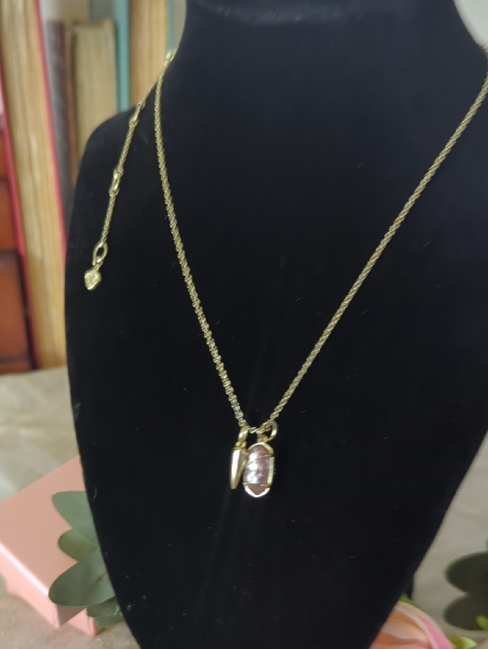 Kendra Scott Charm Pendant Necklace Gold Tone Layered Look Removable Spike Charm